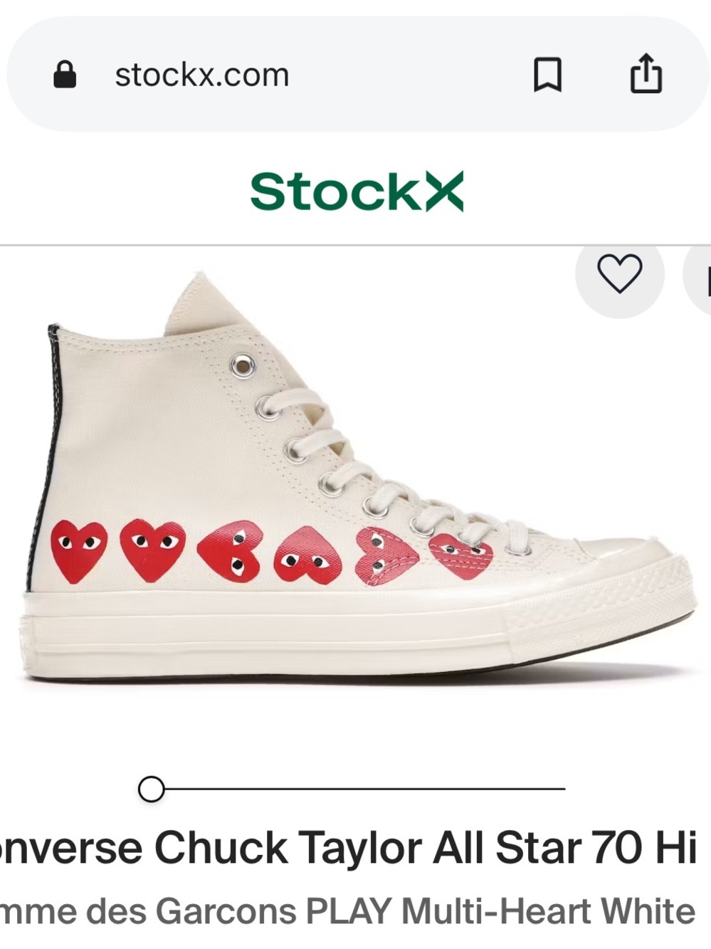 CdG PLAY x Converse Men's Chuck Taylor All Star High-Top Sneakers - Mens 11